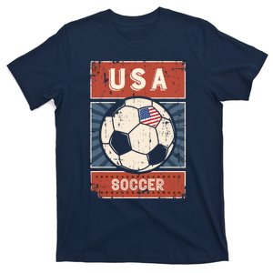 USA Flag Soccer Football Jersey American Soccer Ball Flag T-Shirt