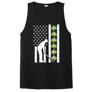 Us Flag Shamrock Golf St Patricks Day Patriotic Dad Gift PosiCharge Competitor Tank