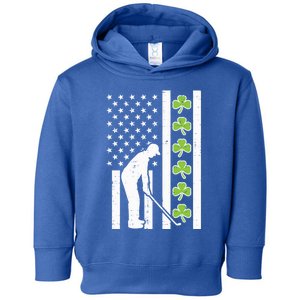 Us Flag Shamrock Golf St Patricks Day Patriotic Dad Gift Toddler Hoodie