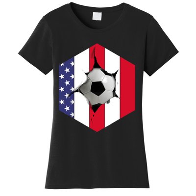 US Flag Soccer Ball Women's T-Shirt