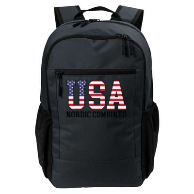 USA Flag Skier American USA Nordic Combined Daily Commute Backpack