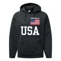 Usa Flag Softball Pocket Team Jersey Gift Performance Fleece Hoodie