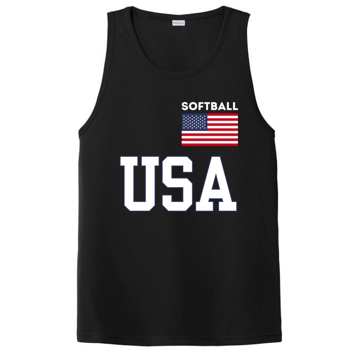 Usa Flag Softball Pocket Team Jersey Gift PosiCharge Competitor Tank