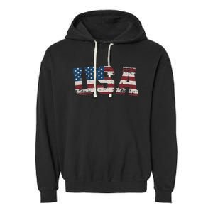 Usa Flag Stars And Stripes For Patriotic Independence Day Garment-Dyed Fleece Hoodie