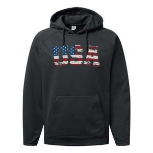 Usa Flag Stars And Stripes For Patriotic Independence Day Performance Fleece Hoodie