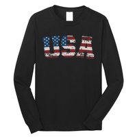 Usa Flag Stars And Stripes For Patriotic Independence Day Long Sleeve Shirt