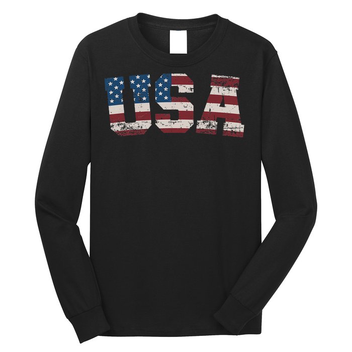 Usa Flag Stars And Stripes For Patriotic Independence Day Long Sleeve Shirt