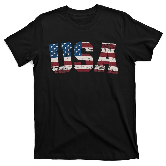 Usa Flag Stars And Stripes For Patriotic Independence Day T-Shirt