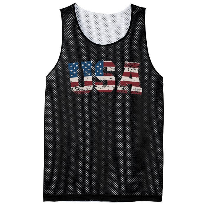 Usa Flag Stars And Stripes For Patriotic Independence Day Mesh Reversible Basketball Jersey Tank