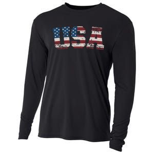 Usa Flag Stars And Stripes For Patriotic Independence Day Cooling Performance Long Sleeve Crew