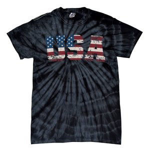 Usa Flag Stars And Stripes For Patriotic Independence Day Tie-Dye T-Shirt