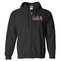 Usa Flag Stars And Stripes For Patriotic Independence Day Full Zip Hoodie