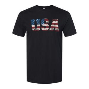 Usa Flag Stars And Stripes For Patriotic Independence Day Softstyle CVC T-Shirt