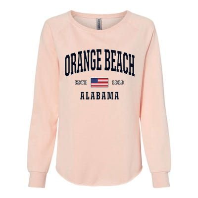 Usa Flag Stars & Stripes Orange Beach Alabama Womens California Wash Sweatshirt