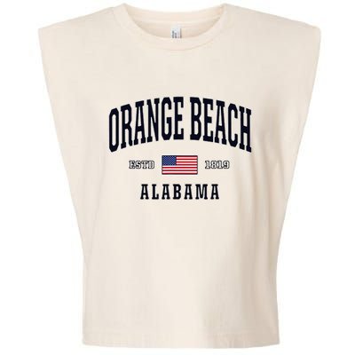 Usa Flag Stars & Stripes Orange Beach Alabama Garment-Dyed Women's Muscle Tee