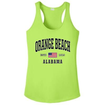 Usa Flag Stars & Stripes Orange Beach Alabama Ladies PosiCharge Competitor Racerback Tank