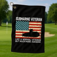 USA Flag Submarine veteran for  and submarine for  Golf Towel