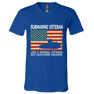 USA Flag Submarine veteran for  and submarine for  V-Neck T-Shirt