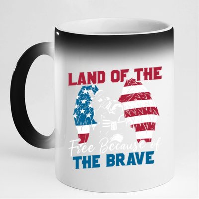 Us Flag Sodlier Eagle Land Of The Free Because Of The Brave Funny Gift 11oz Black Color Changing Mug