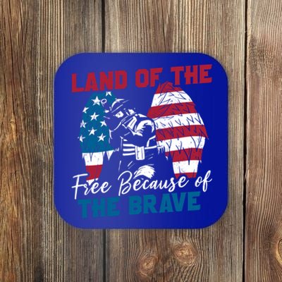 Us Flag Sodlier Eagle Land Of The Free Because Of The Brave Funny Gift Coaster