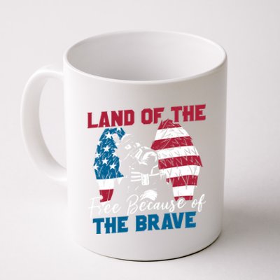 Us Flag Sodlier Eagle Land Of The Free Because Of The Brave Funny Gift Coffee Mug