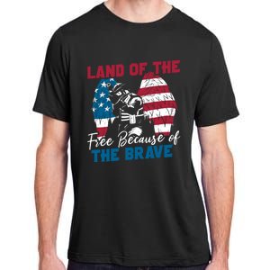 Us Flag Sodlier Eagle Land Of The Free Because Of The Brave Great Gift Adult ChromaSoft Performance T-Shirt