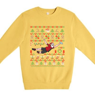 Ultimate Frisbee Santa Claus Sport Ugly Christmas Cute Gift Premium Crewneck Sweatshirt