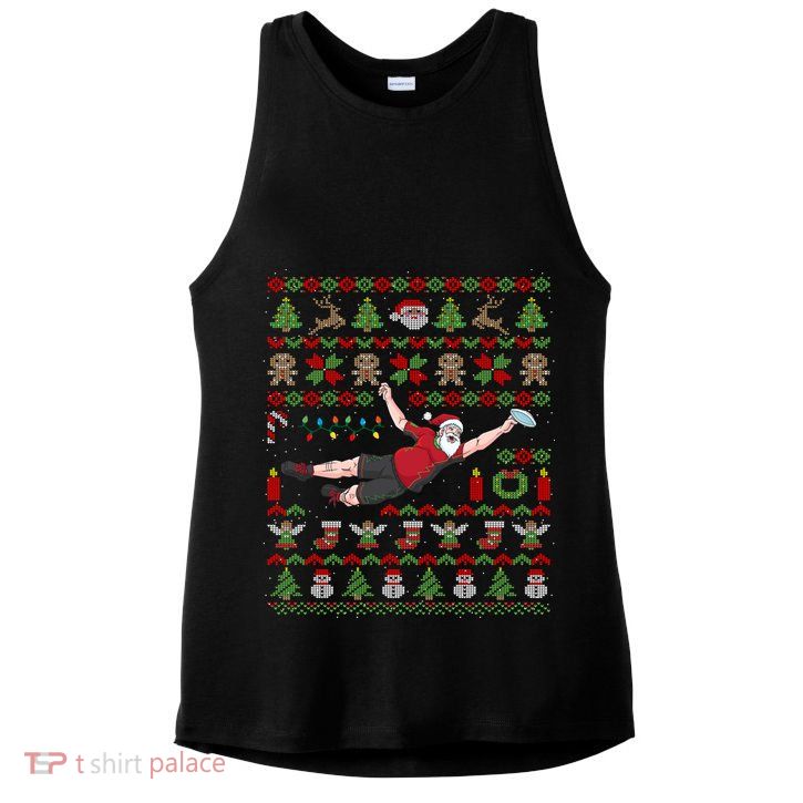 Ultimate Frisbee Santa Claus Sport Ugly Christmas Cute Gift Ladies PosiCharge Tri-Blend Wicking Tank