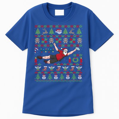 Ultimate Frisbee Santa Claus Sport Ugly Christmas Cute Gift Tall T-Shirt