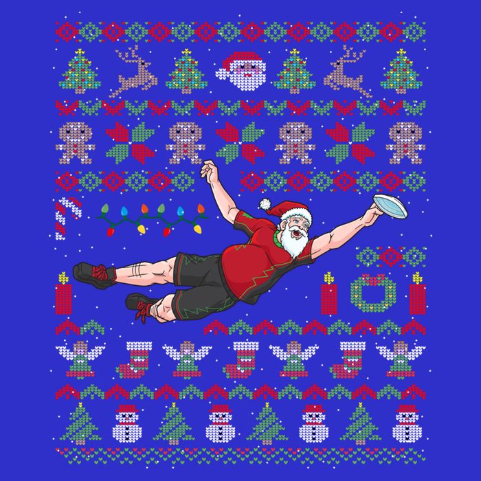Ultimate Frisbee Santa Claus Sport Ugly Christmas Cute Gift Button