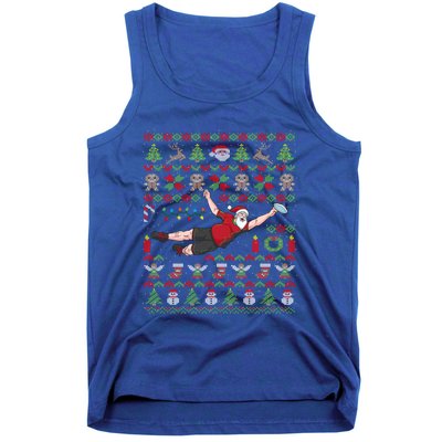 Ultimate Frisbee Santa Claus Sport Ugly Christmas Cute Gift Tank Top