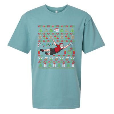 Ultimate Frisbee Santa Claus Sport Ugly Christmas Cute Gift Sueded Cloud Jersey T-Shirt