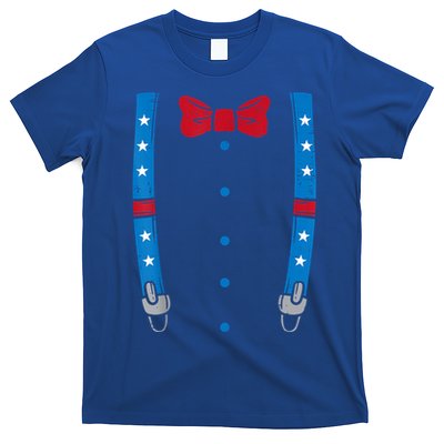 US Flag Suspenders Bow Tie Boy 4th Of July Kids T-Shirt