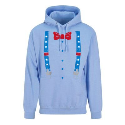 US Flag Suspenders Bow Tie Boy 4th Of July Kids Unisex Surf Hoodie