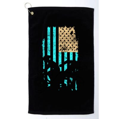 Usa Flag Triathlon Great Gift Swim Bike Run Golf Towel