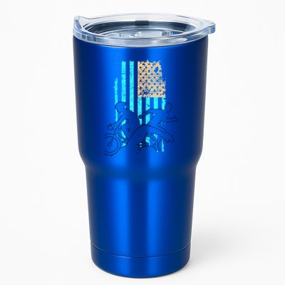 Usa Flag Triathlon Great Gift Swim Bike Run Tumbler