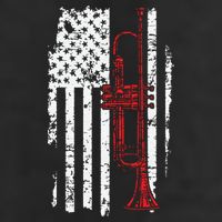 USA Flag Thin Red Line Jazz Music Gifts Trumpet 11oz C Handle Ceramic Mug