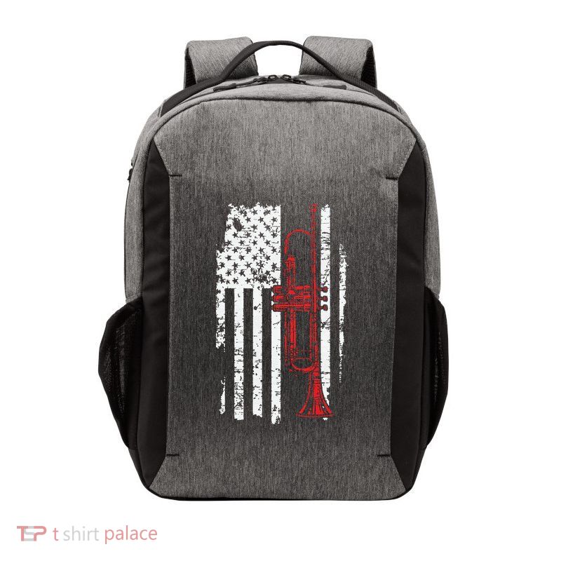 USA Flag Thin Red Line Jazz Music Gifts Trumpet Vector Backpack