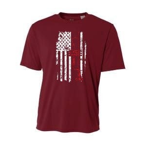 USA Flag Thin Red Line Jazz Music Gifts Trumpet Youth Performance Sprint T-Shirt