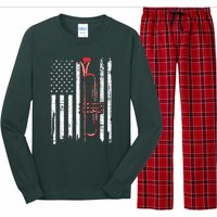 USA Flag Trumpet Jazz Musical Instrument Player Long Sleeve Pajama Set