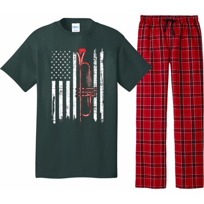 USA Flag Trumpet Jazz Musical Instrument Player Pajama Set