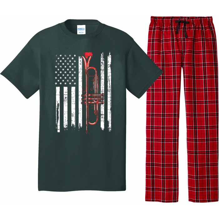 USA Flag Trumpet Jazz Musical Instrument Player Pajama Set