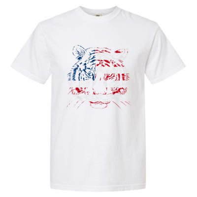 USA Flag Tiger Patriotic Independence Day 4th Of July Garment-Dyed Heavyweight T-Shirt