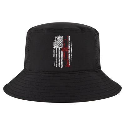 Usa Flag Thin Red Line Jazz Music Gifts Trumpet Cool Comfort Performance Bucket Hat