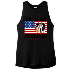 Usa Flag This Is My Pride Flag 2024 Astronaut 4th Of July Gift Ladies PosiCharge Tri-Blend Wicking Tank