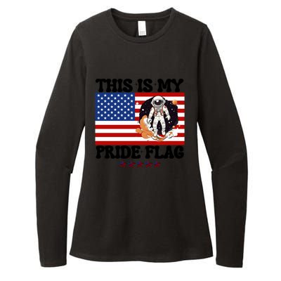 Usa Flag This Is My Pride Flag 2024 Astronaut 4th Of July Gift Womens CVC Long Sleeve Shirt