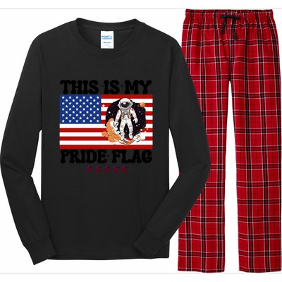 Usa Flag This Is My Pride Flag 2024 Astronaut 4th Of July Gift Long Sleeve Pajama Set