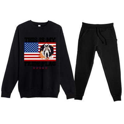 Usa Flag This Is My Pride Flag 2024 Astronaut 4th Of July Gift Premium Crewneck Sweatsuit Set