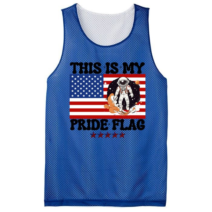 Usa Flag This Is My Pride Flag 2024 Astronaut 4th Of July Gift Mesh Reversible Basketball Jersey Tank