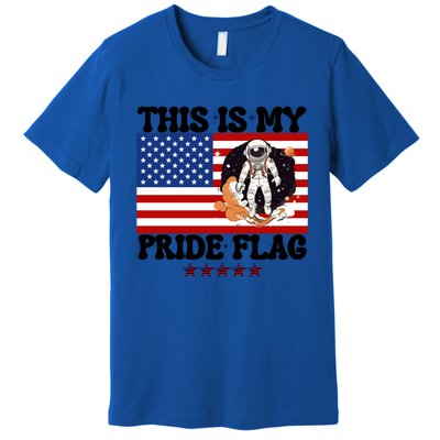 Usa Flag This Is My Pride Flag 2024 Astronaut 4th Of July Gift Premium T-Shirt